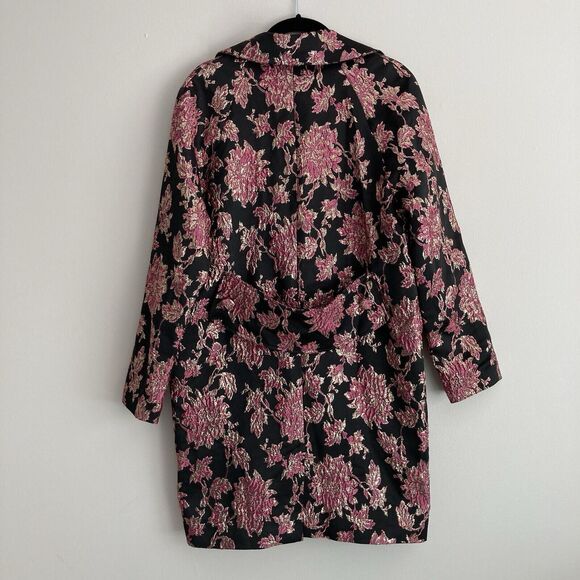 FOR LOVE & LEMONS Luella Jacket Womens Medium Floral Metallic Jacquard Layering - Picture 8 of 12